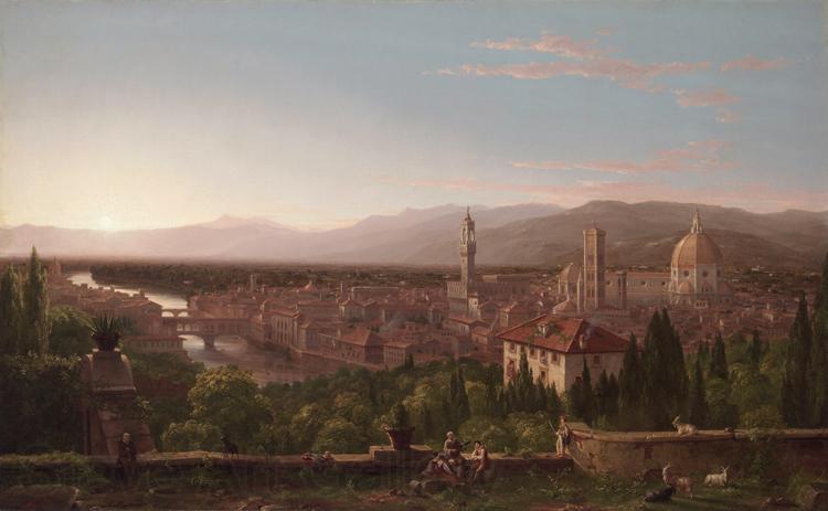 Thomas Cole View of Florence from San Miniato (mk13) Norge oil painting art